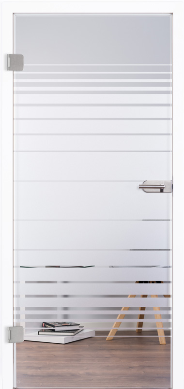 Ganzglastür Modell "Lamelle"  4006, incl. Griffgarnitur