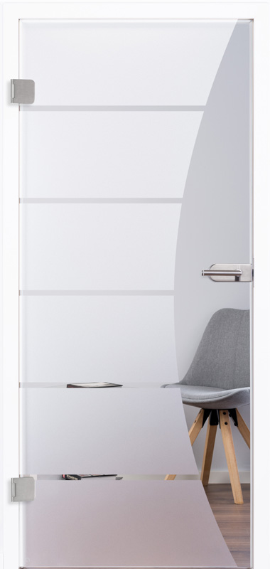 Ganzglastür Modell "Cuts" 4045, incl. Griffgarnitur