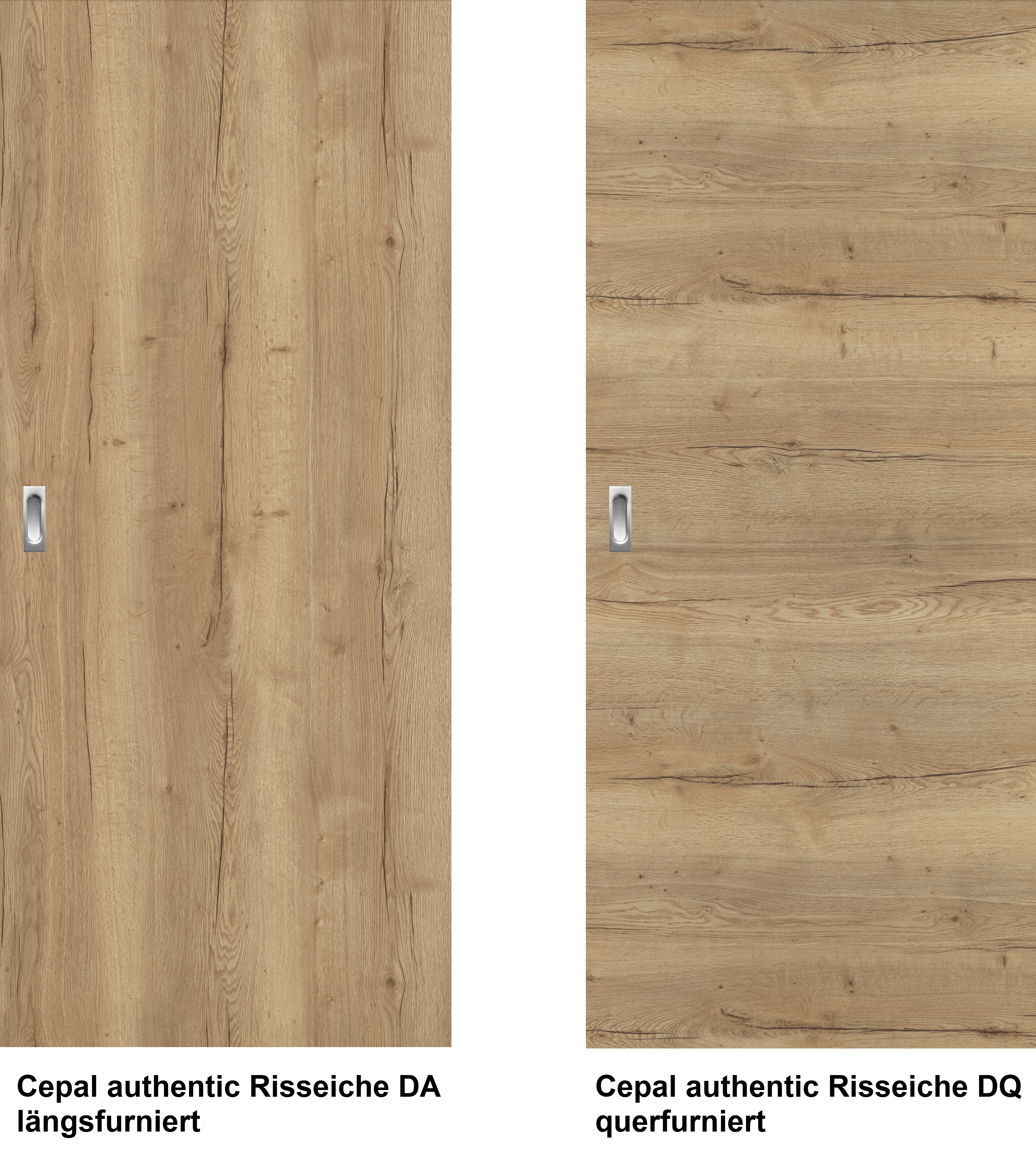 Holzschiebetür vor der Wand in Cepal Authentic Risseiche