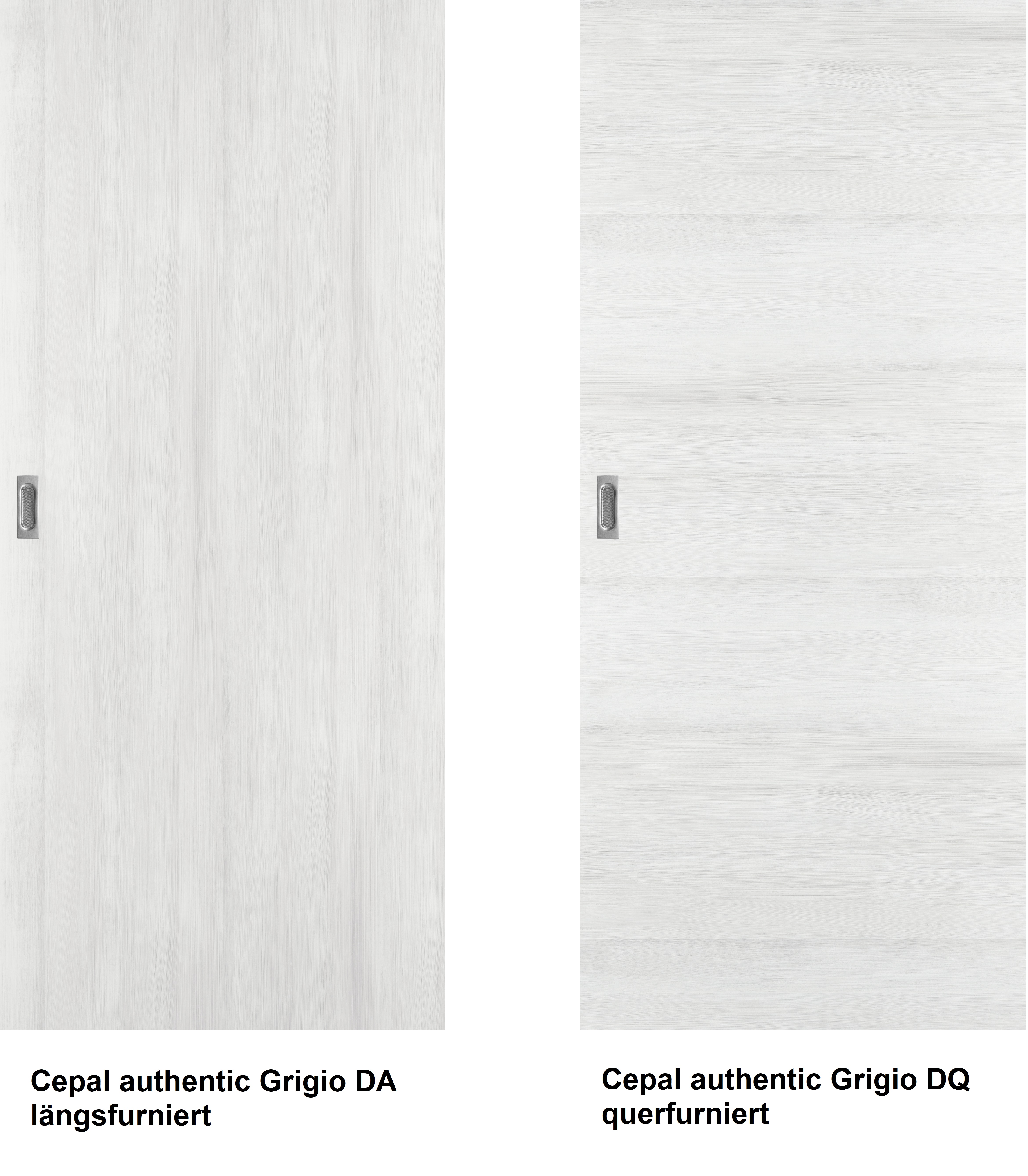 Holzschiebetür vor der Wand in Cepal Authentic Grigio