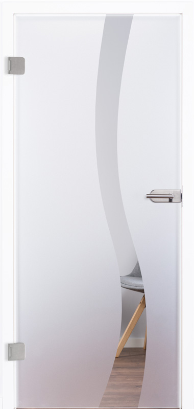 Ganzglastür Modell "Nil" 4201, incl. Griffgarnitur