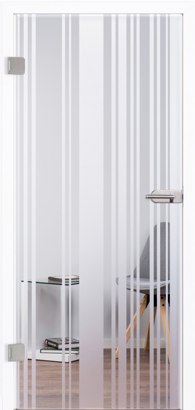 Ganzglastür Modell "Lino II" 4203, incl. Griffgarnitur