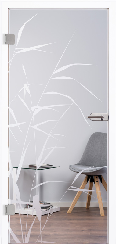 Ganzglastür Modell "Schilf" 3235, incl. Griffgarnitur