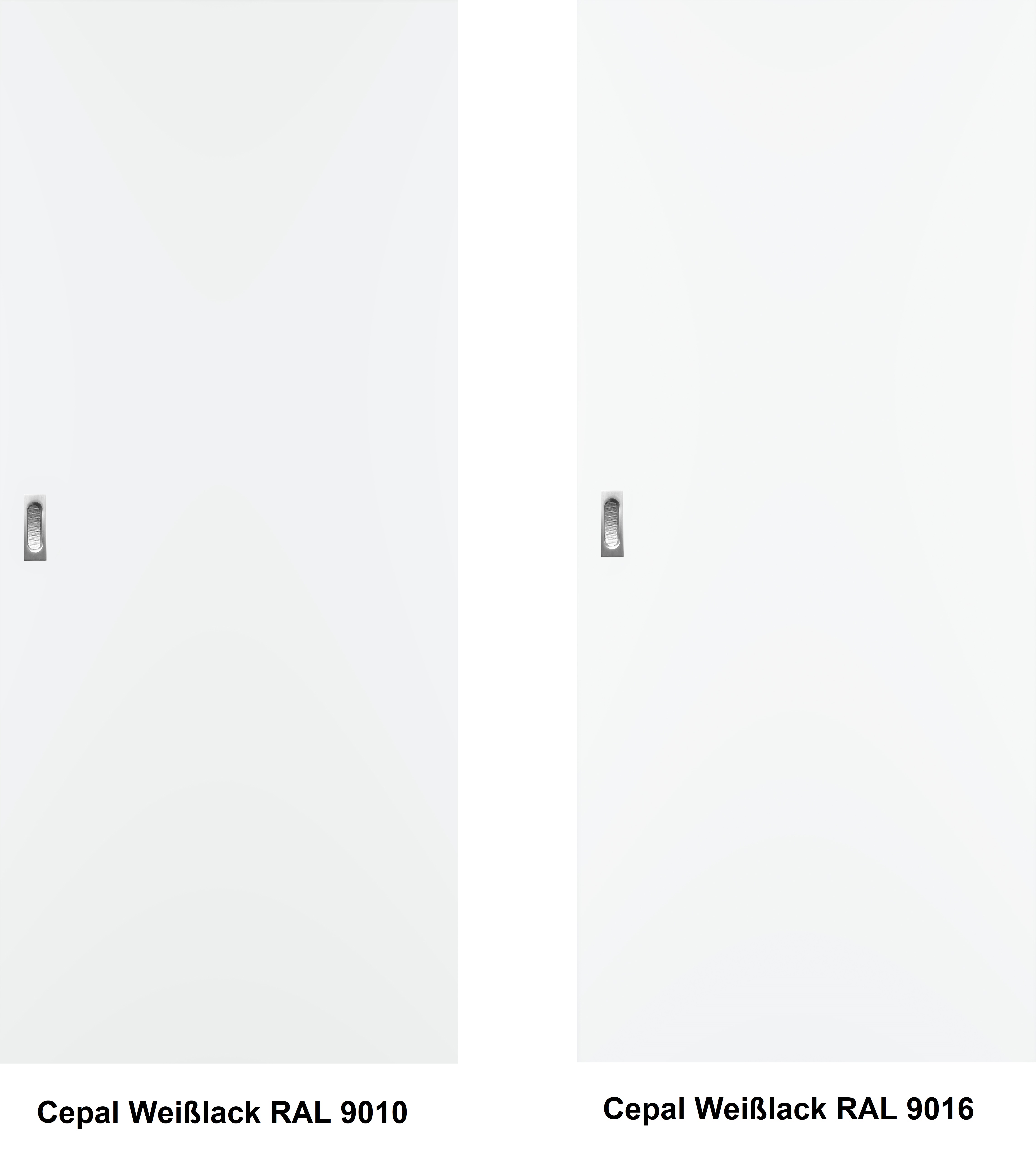 Schiebetür vor der Wand Cepal Weißlack RAL 9010 oder RAL 9016