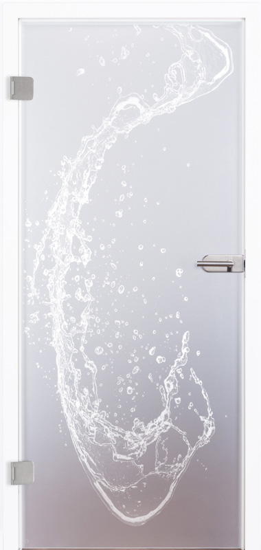 Ganzglastür Modell "Splash" 7044, incl. Griffgarnitur
