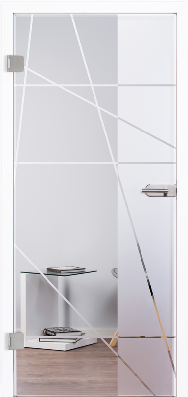 Ganzglastür Modell "Arko" 4204, incl. Griffgarnitur