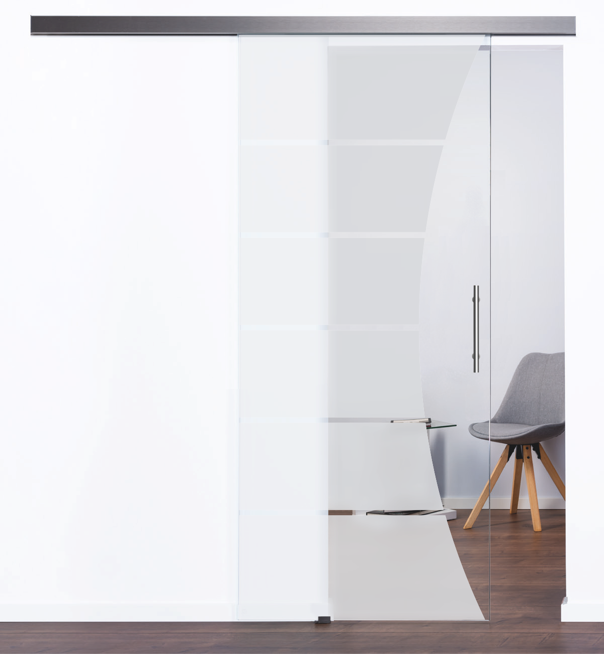 Glasschiebetür Modell "Cuts" 4045 mit LSD8