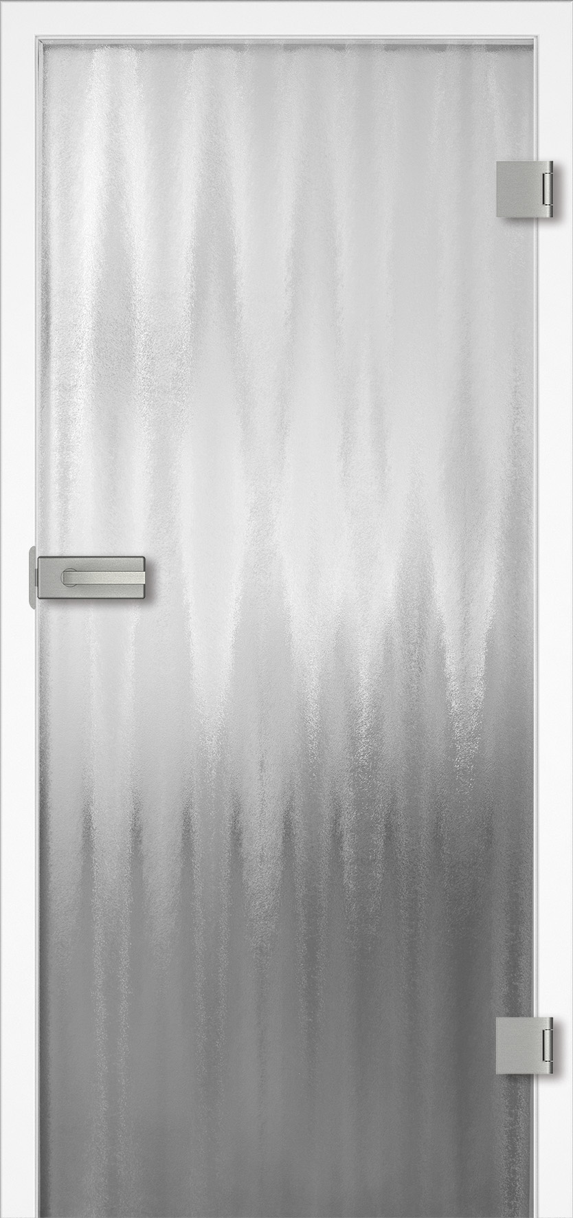 Ganzglastür Modell "Chinchilla weiß" 1002, incl. Griffgarnitur