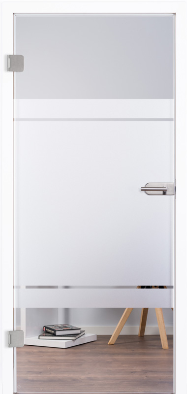 Ganzglastür Modell "Unit IV" 4209, incl. Griffgarnitur