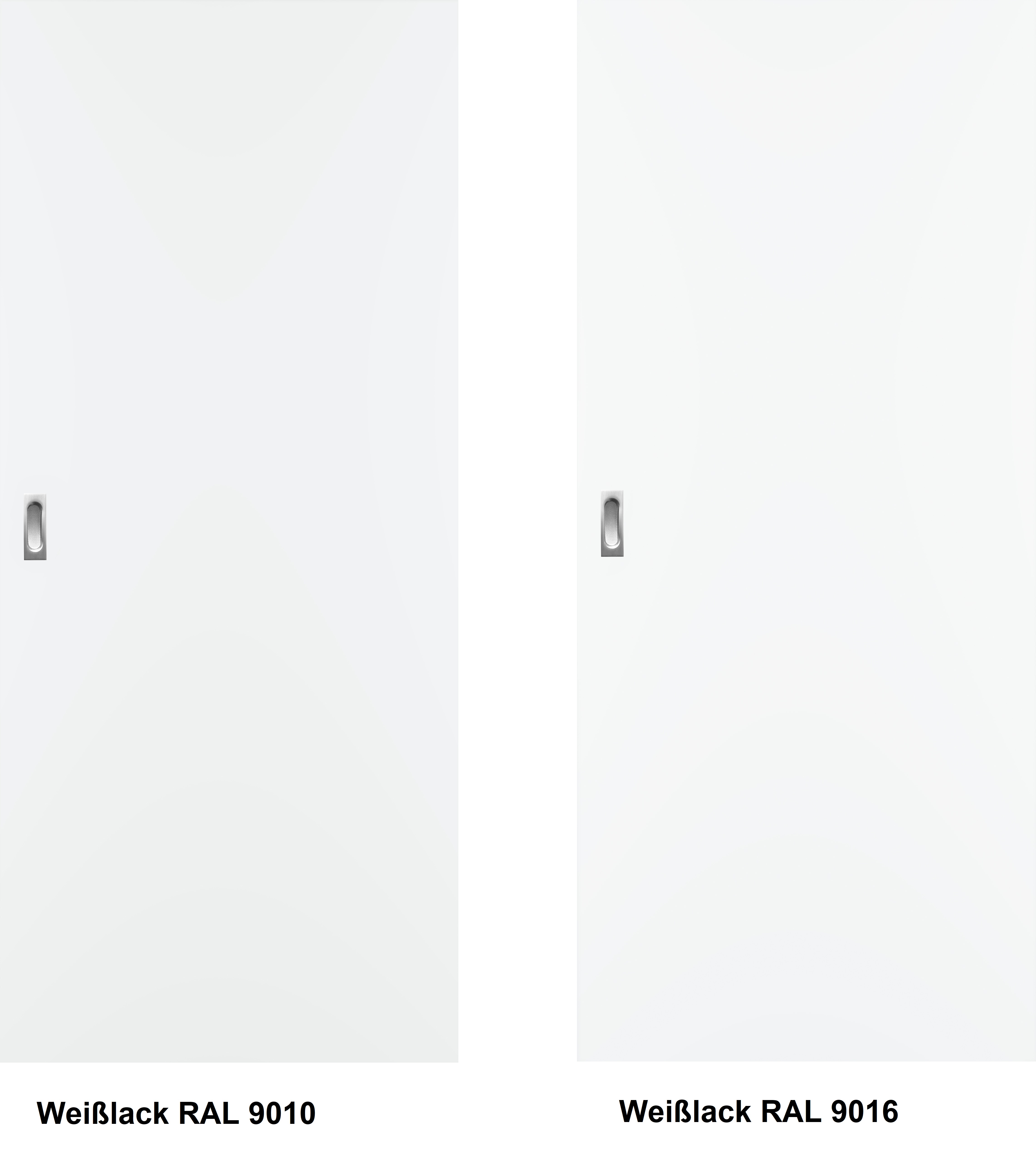 Schiebetür vor der Wand Weißlack RAL 9010 oder RAL 9016