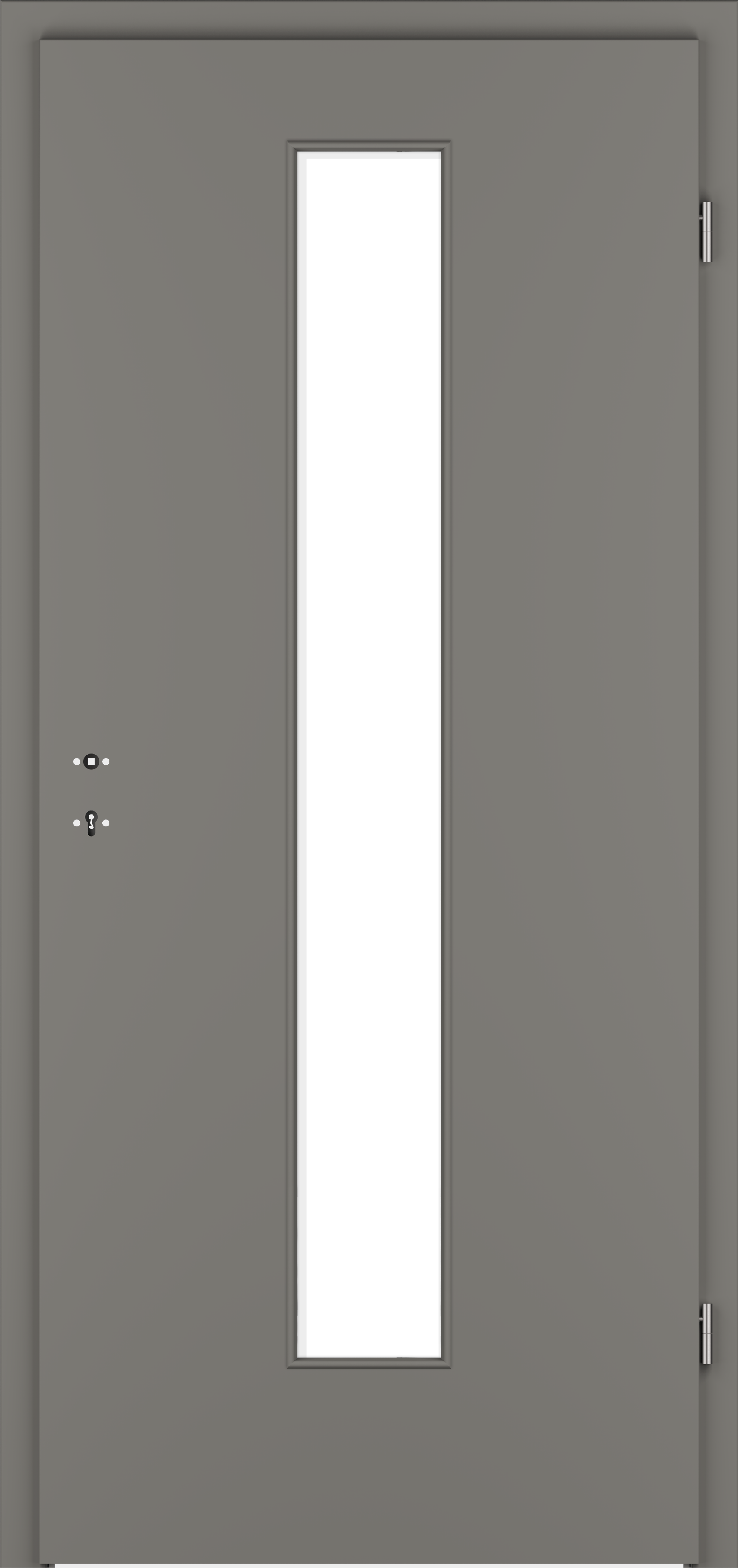 Zimmertür G-TEC Staubgrau - mit Lichtausschnitt LA4M